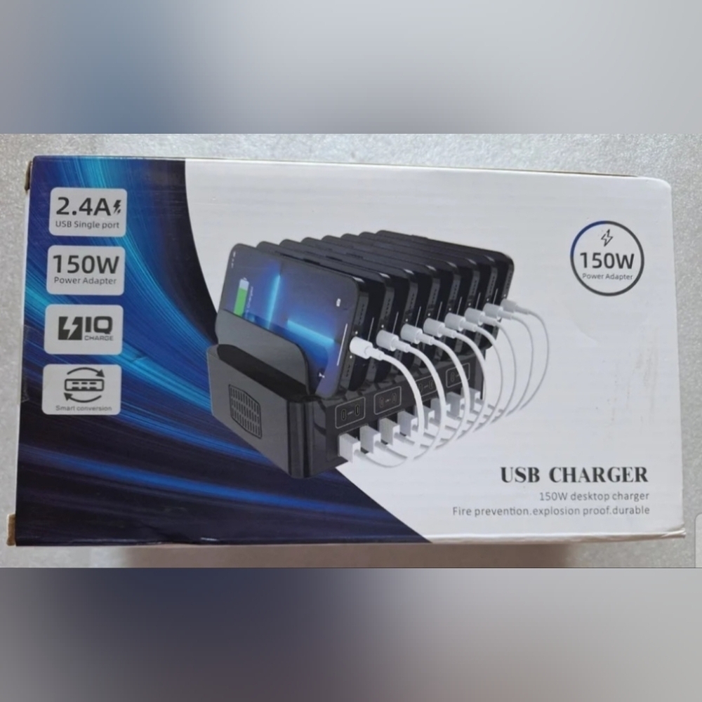 150W High Power Mobile Phone Storage Stand Charger 16-Port USB Multi-Port Charge